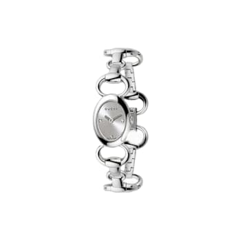 Gucci Tornabuoni Women's Stainless Steel Horsebit Link Silver Tone Dial Watch