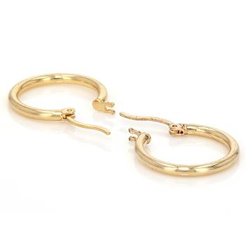 Classic Polished Hoop Earrings In 18K Gold Over Sterling Silver 0.6"