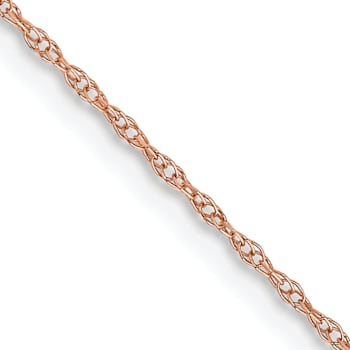 14k Rose Gold 0.6mm Solid Cable 16 Inch Chain