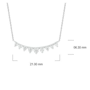 Diamond Bar Necklace In 10K White Gold 0.20ctw