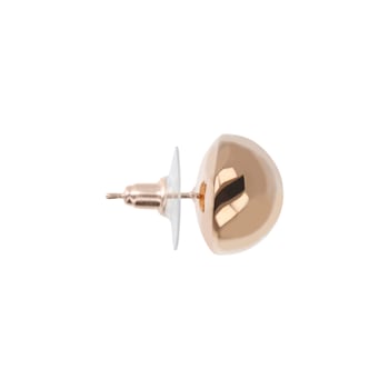 18K Rose Gold Over Sterling Silver Shiny Semi-Round 14mm Stud Earrings
with Secure Click Backs