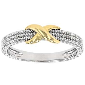 Two-Tone InfInity Band Ring In Sterling And 18K Gold Over Sterling Silver