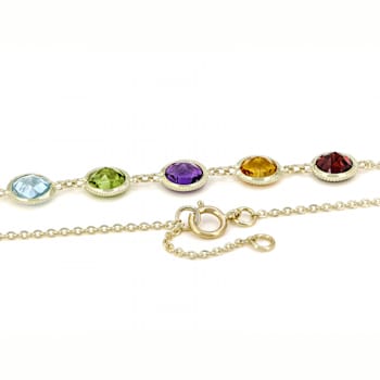 Multi-Gem 14k Yellow Gold 17" Necklace 4.65ctw