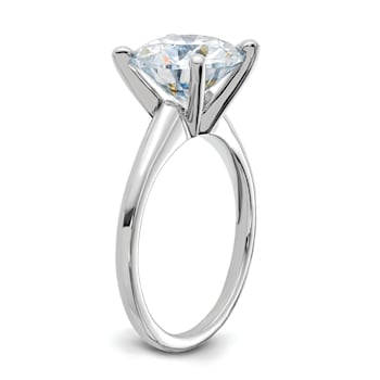 Rhodium Over 14K White Gold 3 5/8 ct. D E F Pure Light Round Moissanite
Solitaire Ring