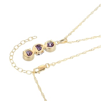Purple Cubic Zirconia 18k Yellow Gold Over Sterling Silver February
Birthstone Pendant 6.36ctw