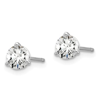 14K White Gold Lab Grown Diamond 7/8ctw VS/SI GH 3 Prong Earrings