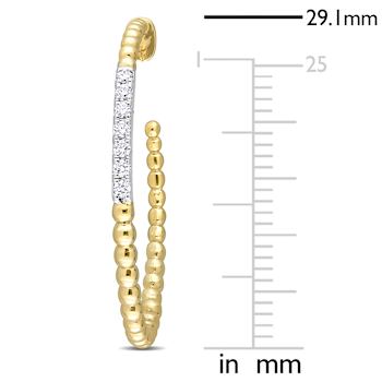 0.20ctw Diamond Open Hoop Earrings in 14K Yellow Gold