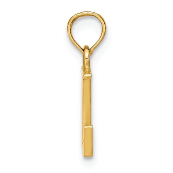 14k Yellow Gold Polished Block Letter L Initial Pendant