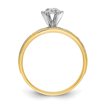 14K Yellow Gold AA Quality Engagement Ring 0.09ctw