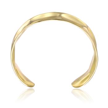 Hammered FInish Cuff Bangle Bracelet In 14K Gold Over Brass