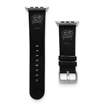 Gametime NHL Columbus Blue Jackets Black Leather Apple Watch Band
(42/44mm S/M). Watch not included.