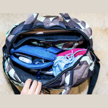 GO Dash Dot Puffle Handbag in Camo Mint