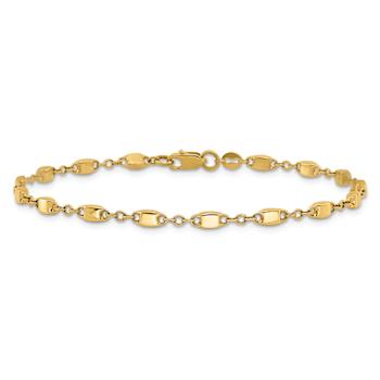14K Yellow Gold Polished Fancy Link Bracelet