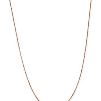 14k Rose Gold 1mm Solid Box 22 Inch Chain