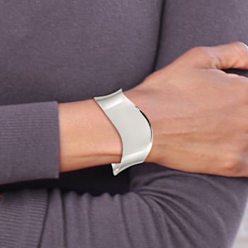 Sterling Silver Polished Wave Cuff Bracelet