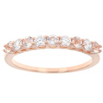 Morganite And Lab-Grown Diamond Band Ring In 18K Rose Gold Over Sterling
Silver 0.48ctw