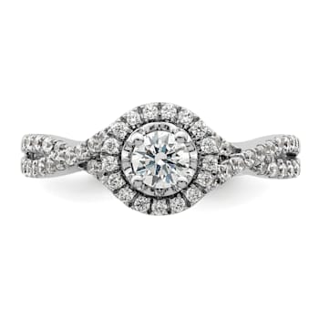 Rhodium Over 10K White Gold Eternal Promise Lab Grown Diamond Halo
Complete Ring 0.554ctw