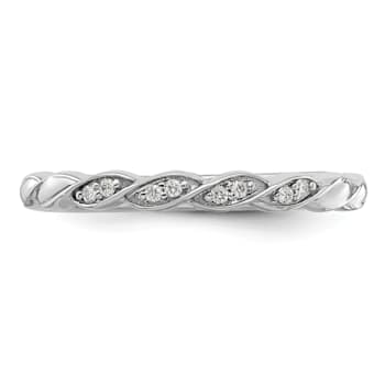 14K White Gold Stackable Expressions Diamond Twist Ring 0.04ctw