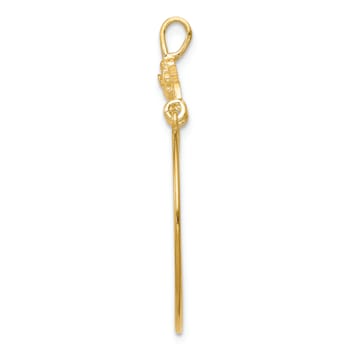 14K Yellow Gold Polished Floral Charm Holder