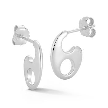 Rachel Zoe Mariner Link Stud Earrings in Rhodium Over Sterling Silver