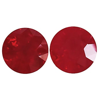 Ruby 9.3mm Round Matched Pair 8.18ctw