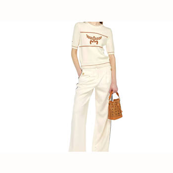MCM Mini Dessau Drawstring in Cognac Handbag
