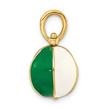 14k Yellow Gold 3D Multi Color Enamel Beach Ball Charm