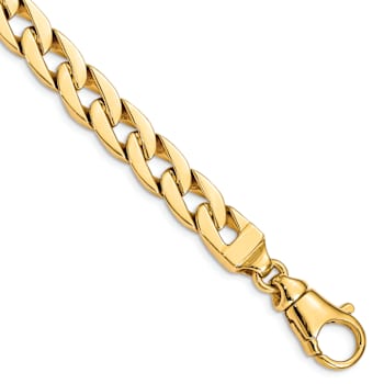 14k Yellow Gold 9mm Hand Polished Fancy Link Bracelet