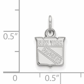 Rhodium Over Sterling Silver NHL LogoArt New York Rangers Extra Small Pendant