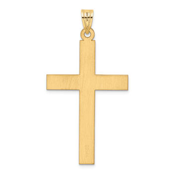 14k Yellow Gold Polished Diamond Cross Pendant