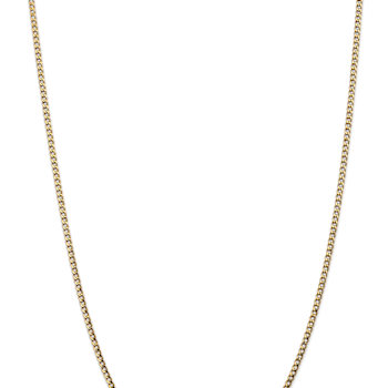 14k Yellow Gold 2.5mm Semi-Solid Curb Link Chain 22"