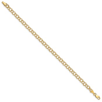 10k Yellow Gold 4mm Double Link Charm Bracelet