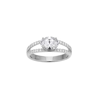White Cubic Zirconia Platinum Over Sterling Silver Ring 2.28ctw