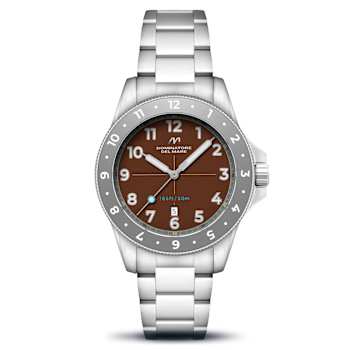 Dominatore Del Mare Bandiera Brown Dial White Bezel White Stainless
Steel Band Japan Quartz Watch