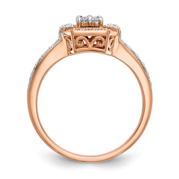 14K Rose Gold Diamond Cluster Engagement Ring 0.19ctw