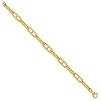14K Yellow Gold 6.6mm Anchor Link 7.5 Inch Bracelet