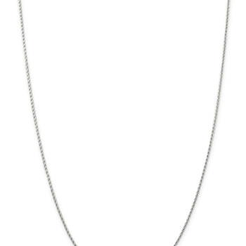 Rhodium Over 14k White Gold 1.25mm Solid Round Parisian Wheat 18 Inch Chain