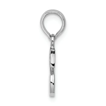 Sterling Silver Polished Block Initial -S- Pendant