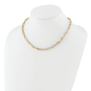 14K Yellow Gold Polished Fancy Link 18.25-inch Necklace