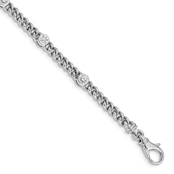 Rhodium Over 14k White Gold I1/G-H Diamond Fancy Bracelet 1ctw