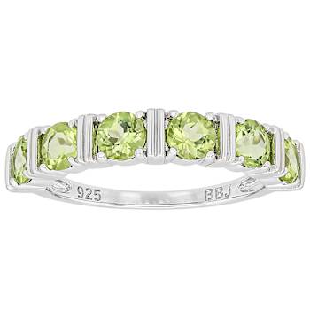 Peridot Six-Stone Band Ring In Sterling Silver 1.50ctw