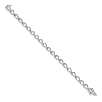 Rhodium Over 14k White Gold Diamond Bracelet