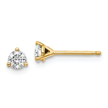 14K Yellow Gold 1/3ct. 3.5mm Round J-K Color Moissanite Earrings