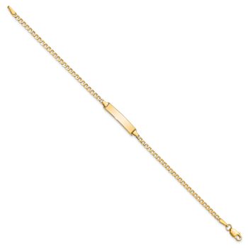 10k Yellow Gold Flat Curb Link ID Bracelet