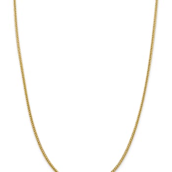 14k Yellow Gold 2.35mm 3-Wire Wheat Link 24 Inch Chain