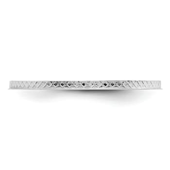 Rhodium Over 10K White Gold 1.2mm Criss-Cross Pattern Stackable
Expressions Band