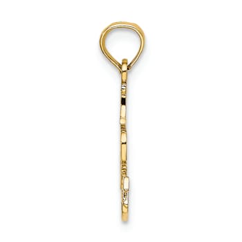 10K Yellow Gold Textured I DO NAILS Charm