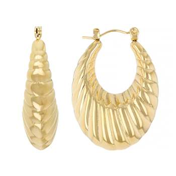 Gold-Tone Oversized Textured Hoop Earrings