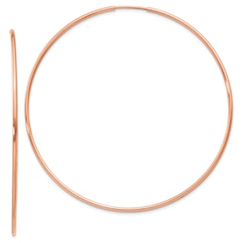 14k Rose Gold Polished 2 3/8" Endless Hoop Earrings
