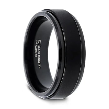 REVOLVE Black Tungsten Brushed Finish Spinner Polished Base Spinning
Band 8mm